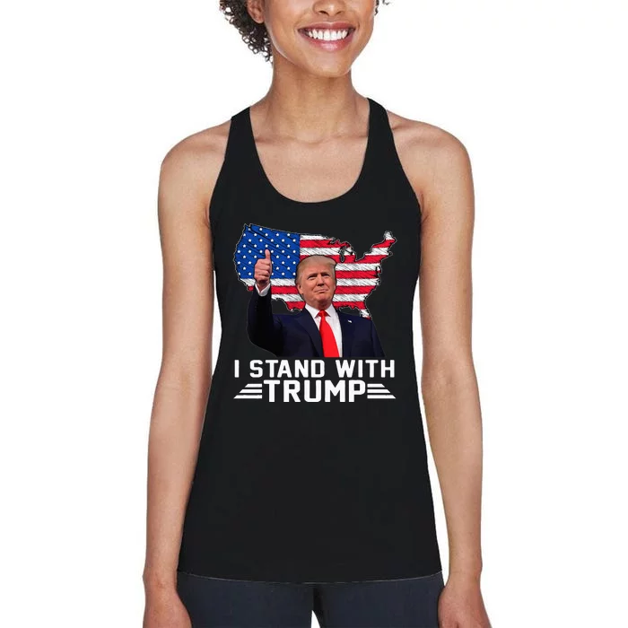 Vintage I Stand With Trump Pro Trump Supporter Women's Racerback Tank