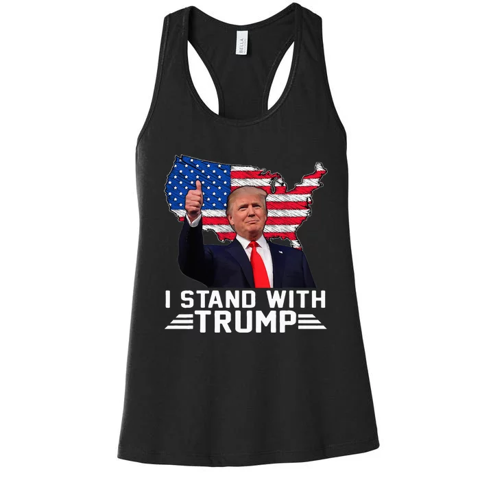 Vintage I Stand With Trump Pro Trump Supporter Women's Racerback Tank