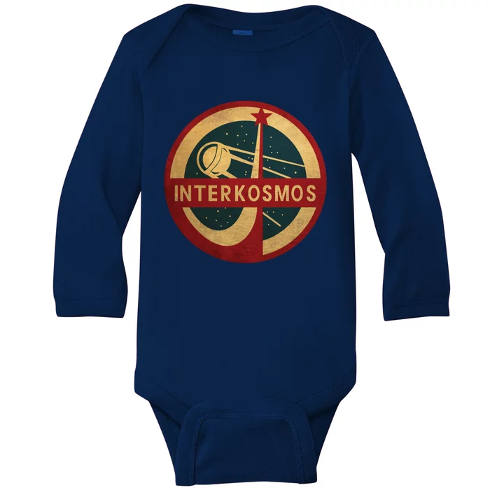 Vintage Interkosmos Space Program Sputnik Satellite Baby Long Sleeve Bodysuit