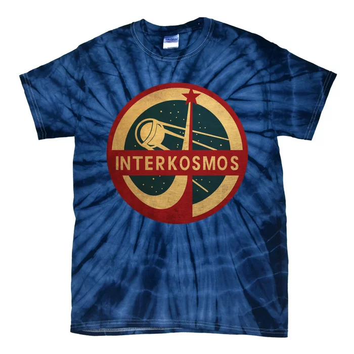 Vintage Interkosmos Space Program Sputnik Satellite Tie-Dye T-Shirt