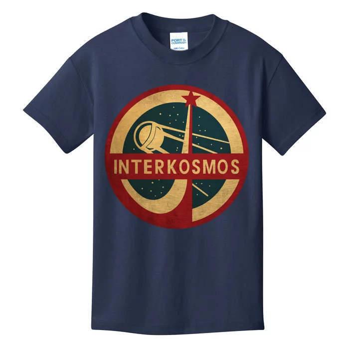 Vintage Interkosmos Space Program Sputnik Satellite Kids T-Shirt