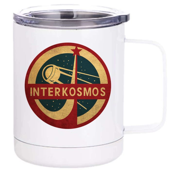 Vintage Interkosmos Space Program Sputnik Satellite Front & Back 12oz Stainless Steel Tumbler Cup