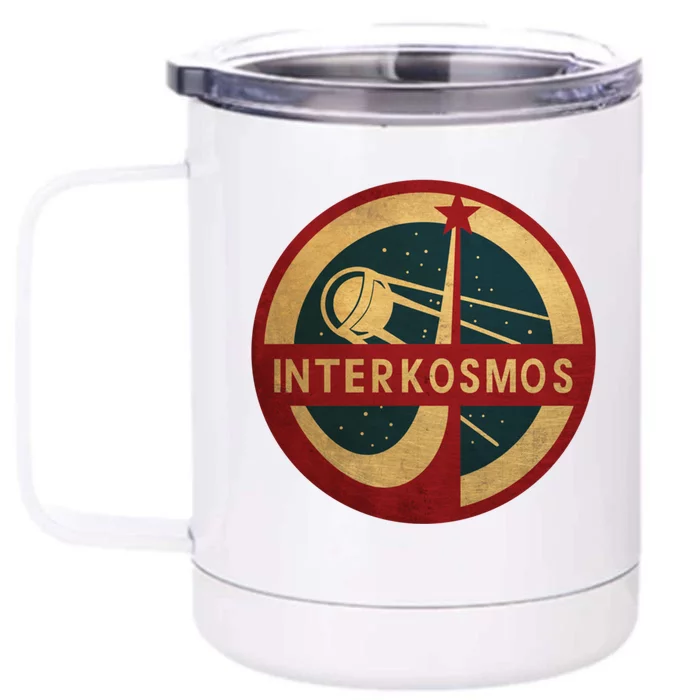 Vintage Interkosmos Space Program Sputnik Satellite Front & Back 12oz Stainless Steel Tumbler Cup