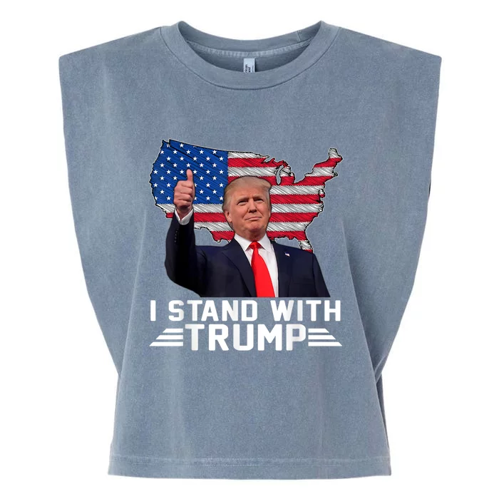 Vintage I Stand With Trump Pro Trump Supporter Garment-Dyed Women's Muscle Tee