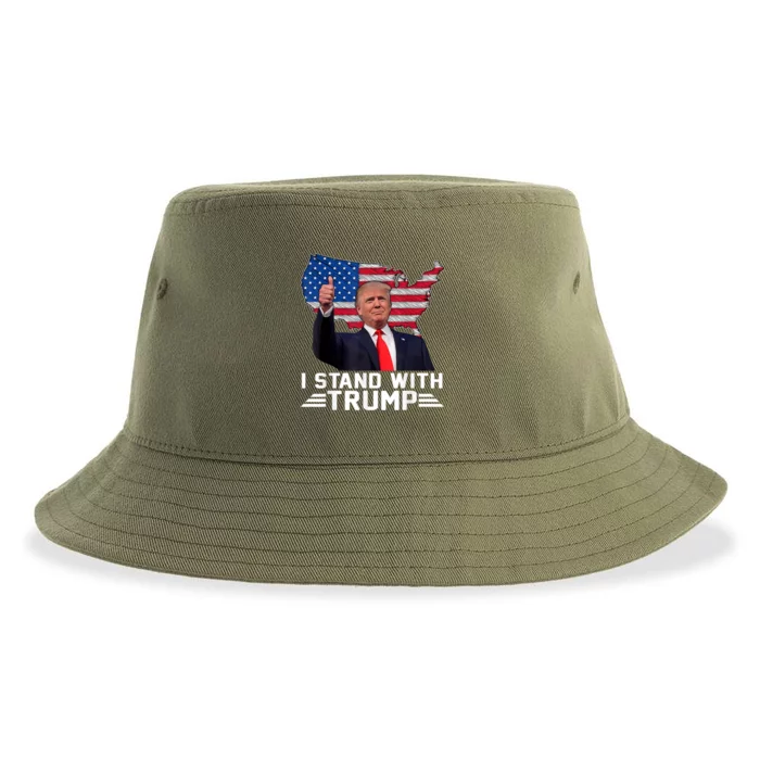 Vintage I Stand With Trump Pro Trump Supporter Sustainable Bucket Hat