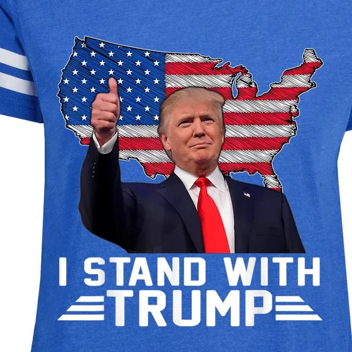 Vintage I Stand With Trump Pro Trump Supporter Enza Ladies Jersey Football T-Shirt