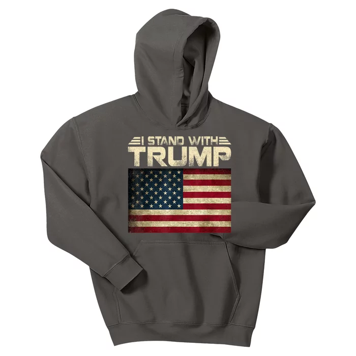 Vintage I Stand With Trump Pro Trump Supporter Kids Hoodie