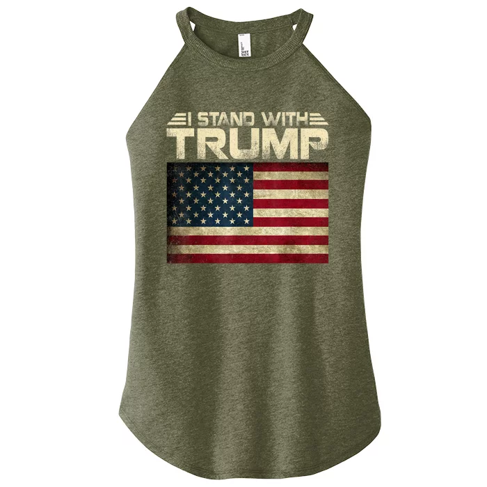 Vintage I Stand With Trump Pro Trump Supporter Women’s Perfect Tri Rocker Tank