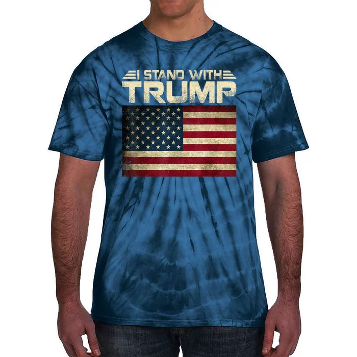 Vintage I Stand With Trump Pro Trump Supporter Tie-Dye T-Shirt