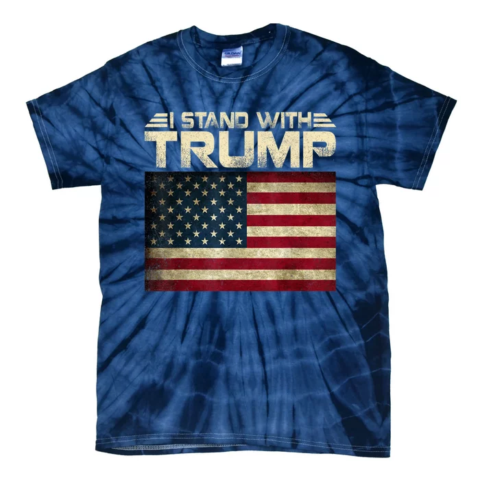 Vintage I Stand With Trump Pro Trump Supporter Tie-Dye T-Shirt