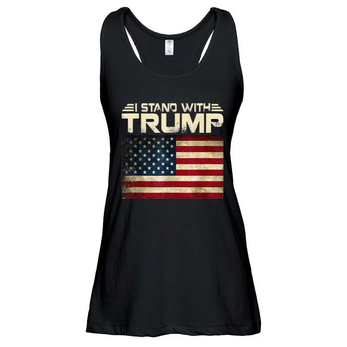 Vintage I Stand With Trump Pro Trump Supporter Ladies Essential Flowy Tank