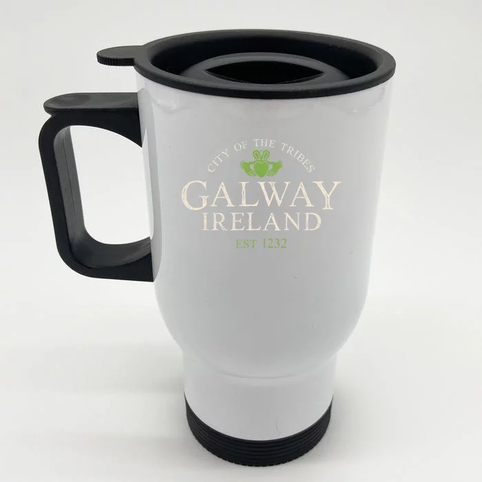 Vintage Irish Souvenir Funny Gift: Claddagh Galway Ireland Gift Front & Back Stainless Steel Travel Mug