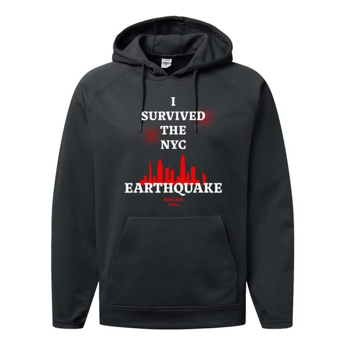 Viral I Survived The Nyc Earthquake Performance Fleece Hoodie