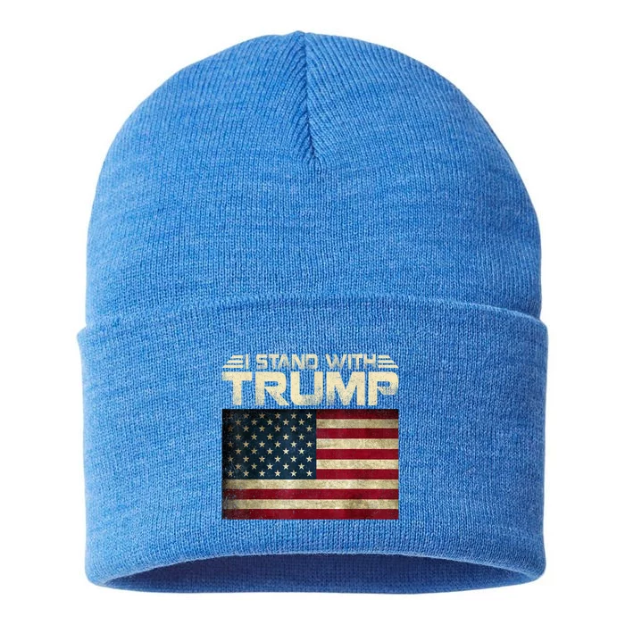 Vintage I Stand With Trump Pro Trump Sustainable Knit Beanie