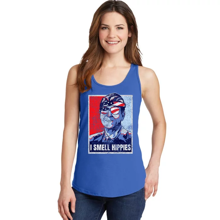 Vintage I Smell Hippies 4th Of July Merica Ladies Essential Tank