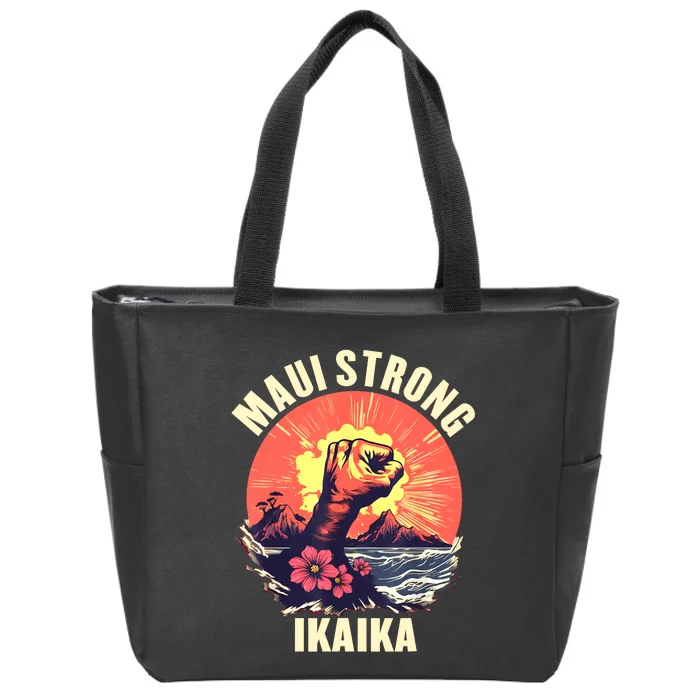 Vintage Ikaika Strong Maui Hawaii Island I Love Hawaii Zip Tote Bag