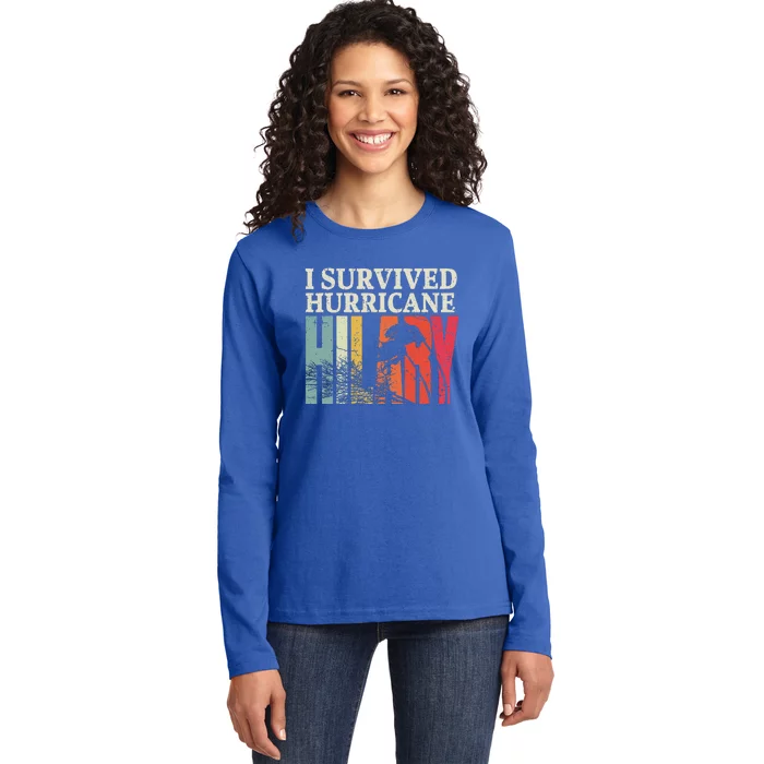 Vintage I Survived Hurricane Hilary Ladies Long Sleeve Shirt