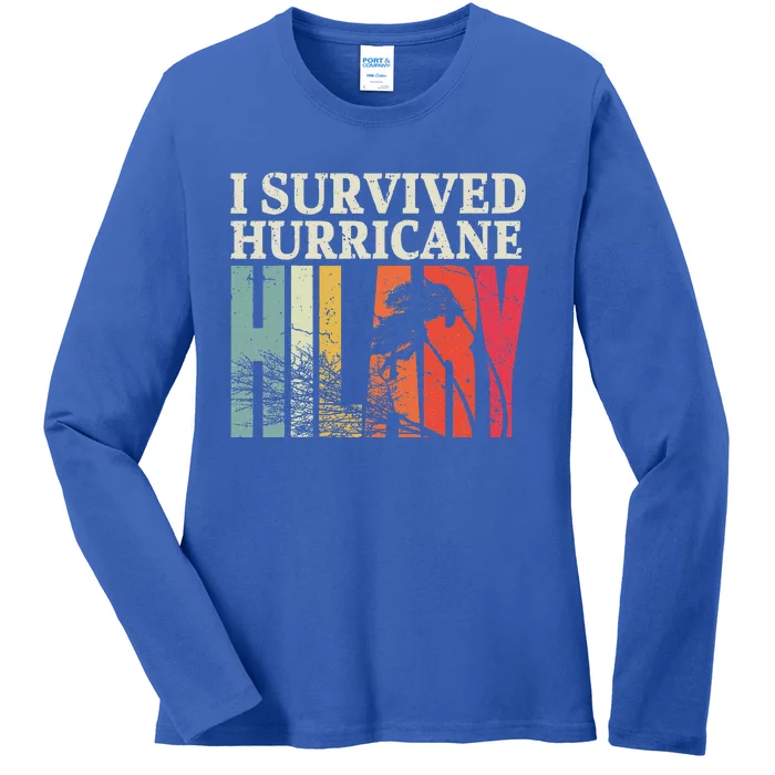 Vintage I Survived Hurricane Hilary Ladies Long Sleeve Shirt