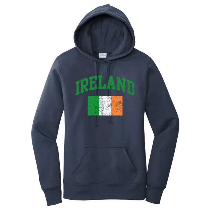 Vintage Ireland St Patricks Day Irish Flag Gift Women's Pullover Hoodie