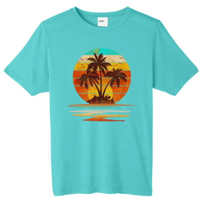 Vintage Island Sunset Emblem ChromaSoft Performance T-Shirt