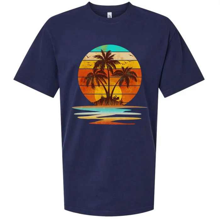 Vintage Island Sunset Emblem Sueded Cloud Jersey T-Shirt