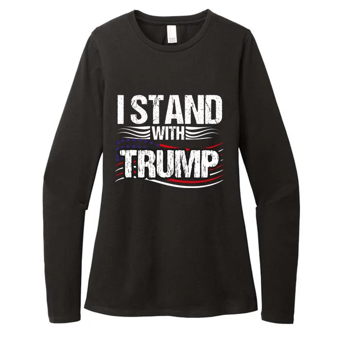 Vintage I Stand With Trump Pro Trump Supporter Womens CVC Long Sleeve Shirt