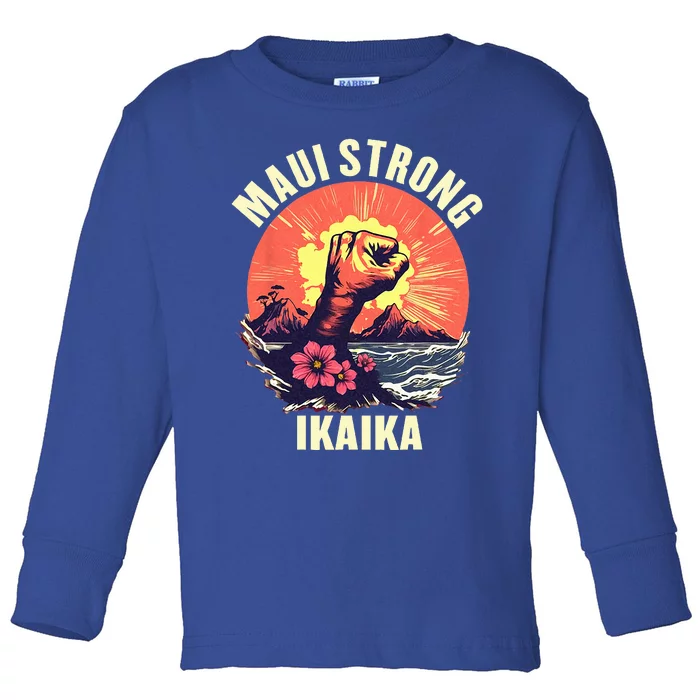 Vintage Ikaika Strong Maui Hawaii Island I Love Hawaii Toddler Long Sleeve Shirt