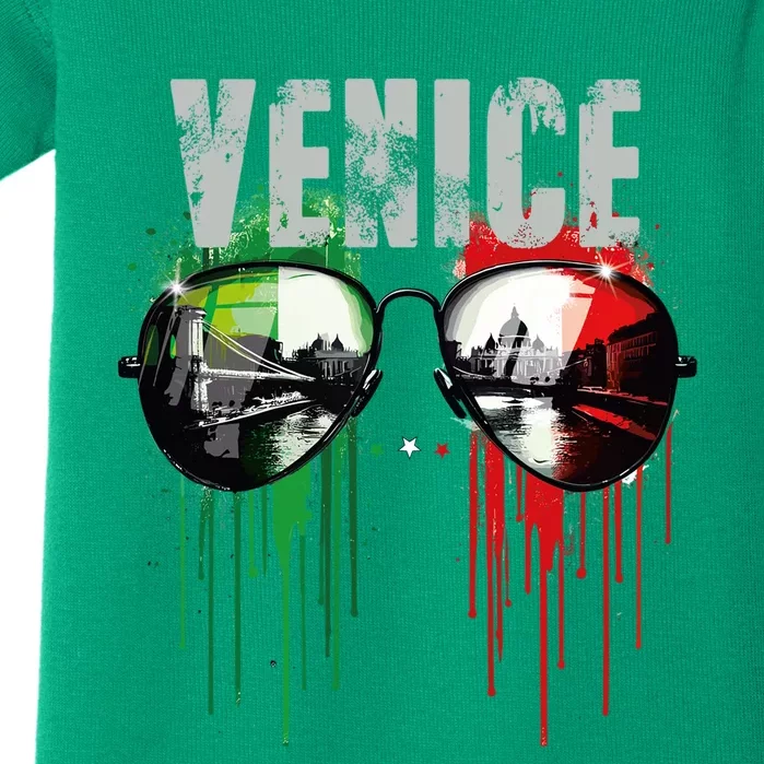 Venice Italy Sunglasses Design Baby Bodysuit