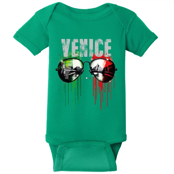 Venice Italy Sunglasses Design Baby Bodysuit