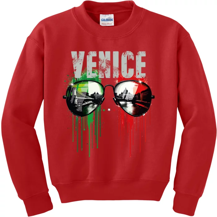 Venice Italy Sunglasses Design Kids Sweatshirt