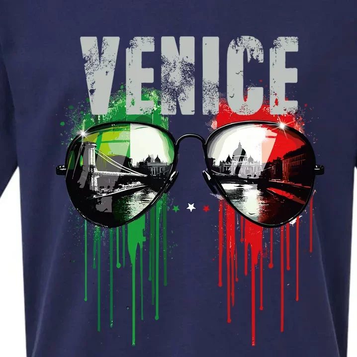 Venice Italy Sunglasses Design Sueded Cloud Jersey T-Shirt