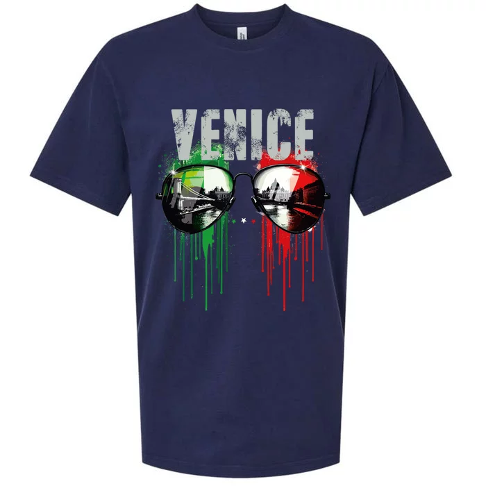 Venice Italy Sunglasses Design Sueded Cloud Jersey T-Shirt