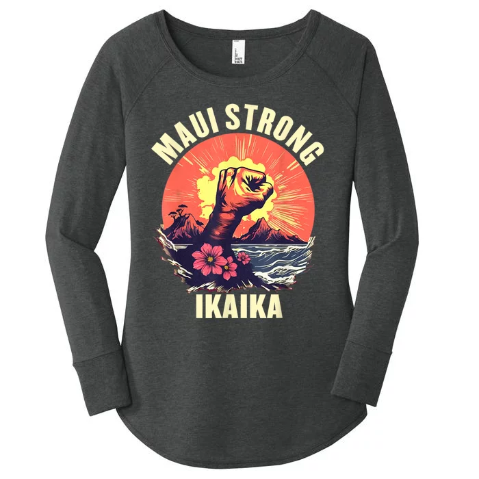 Vintage Ikaika Strong Maui Hawaii Island I Love Hawaii Women's Perfect Tri Tunic Long Sleeve Shirt