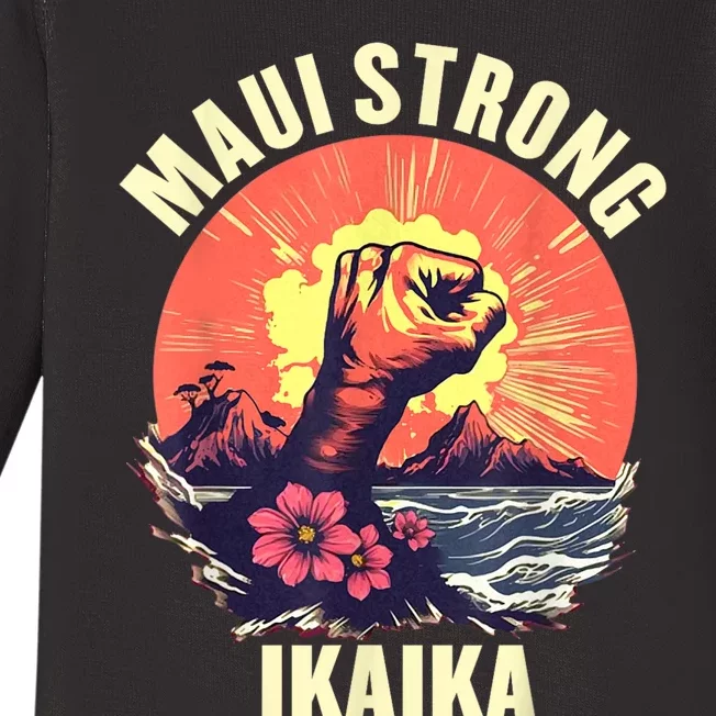 Vintage Ikaika Strong Maui Hawaii Island I Love Hawaii Baby Long Sleeve Bodysuit