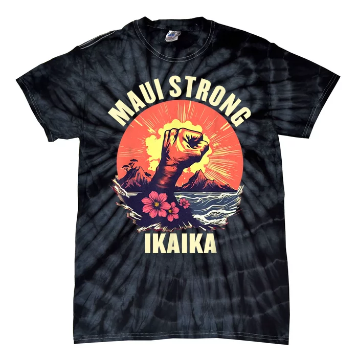 Vintage Ikaika Strong Maui Hawaii Island I Love Hawaii Tie-Dye T-Shirt