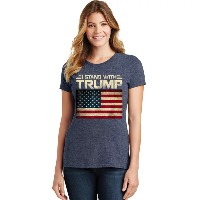 Vintage I Stand With Trump Pro Trump Supporter Women's T-Shirt