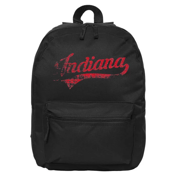 Vintage Indiana State Distressed Pride Apparel Premium 16 in Basic Backpack