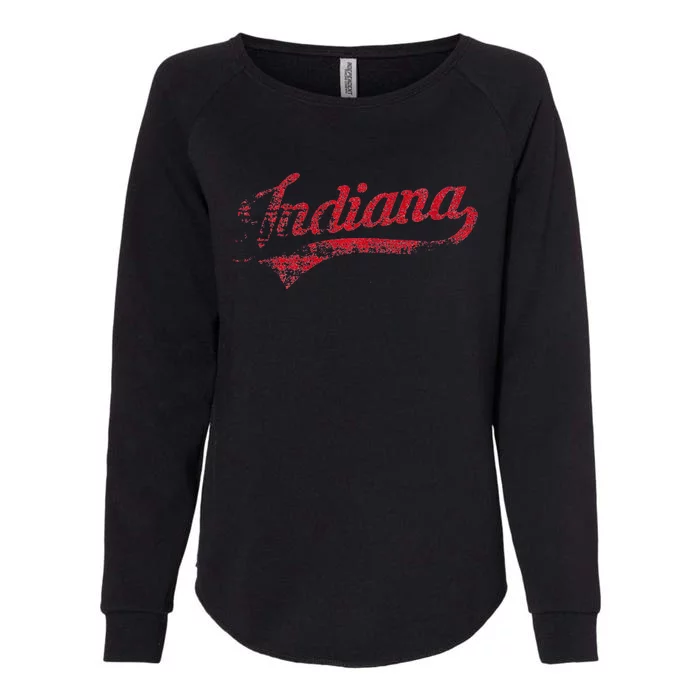 Vintage Indiana State Distressed Pride Apparel Premium Womens California Wash Sweatshirt