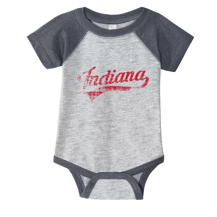 Vintage Indiana State Distressed Pride Apparel Premium Infant Baby Jersey Bodysuit