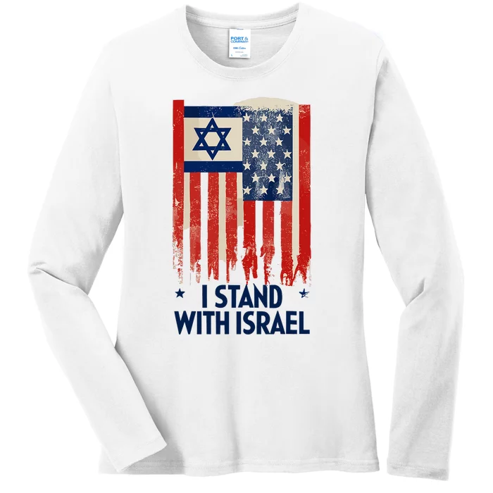 Vintage I Strand With Israel Support Israel Strong Ladies Long Sleeve Shirt