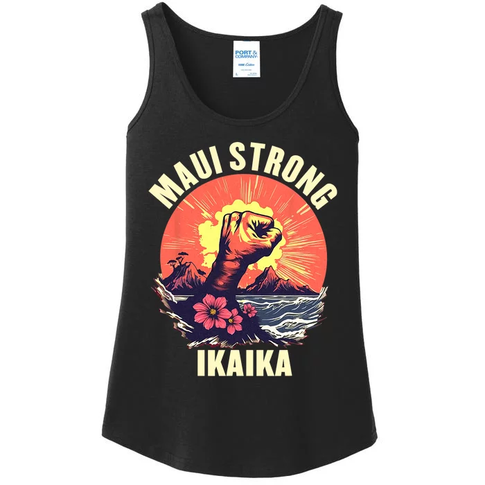 Vintage Ikaika Strong Maui Hawaii Island I Love Hawaii Ladies Essential Tank