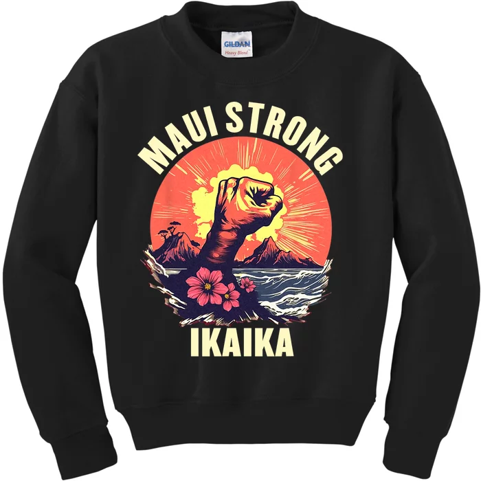 Vintage Ikaika Strong Maui Hawaii Island I Love Hawaii Kids Sweatshirt