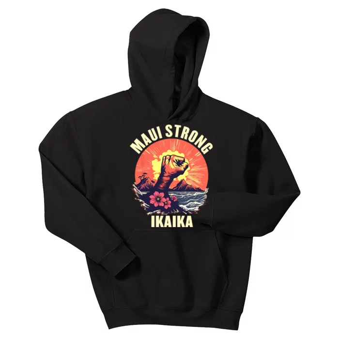 Vintage Ikaika Strong Maui Hawaii Island I Love Hawaii Kids Hoodie