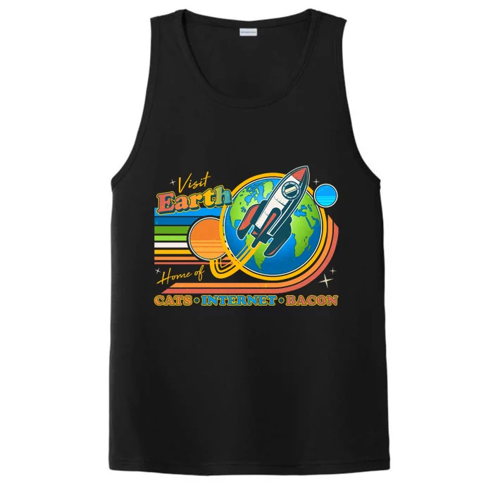 Visit Earth Home Of Cats Internet Bacon Performance Tank