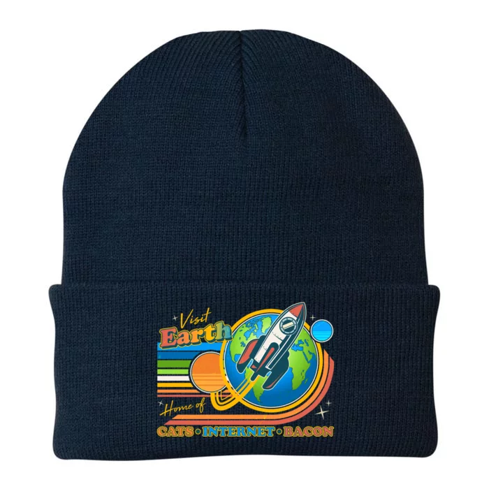 Visit Earth Home Of Cats Internet Bacon Knit Cap Winter Beanie