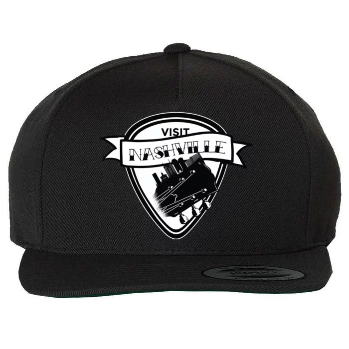 Visit Nashville Guitar Wool Snapback Cap