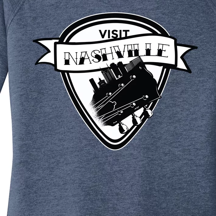 Visit Nashville Guitar Women's Perfect Tri Tunic Long Sleeve Shirt