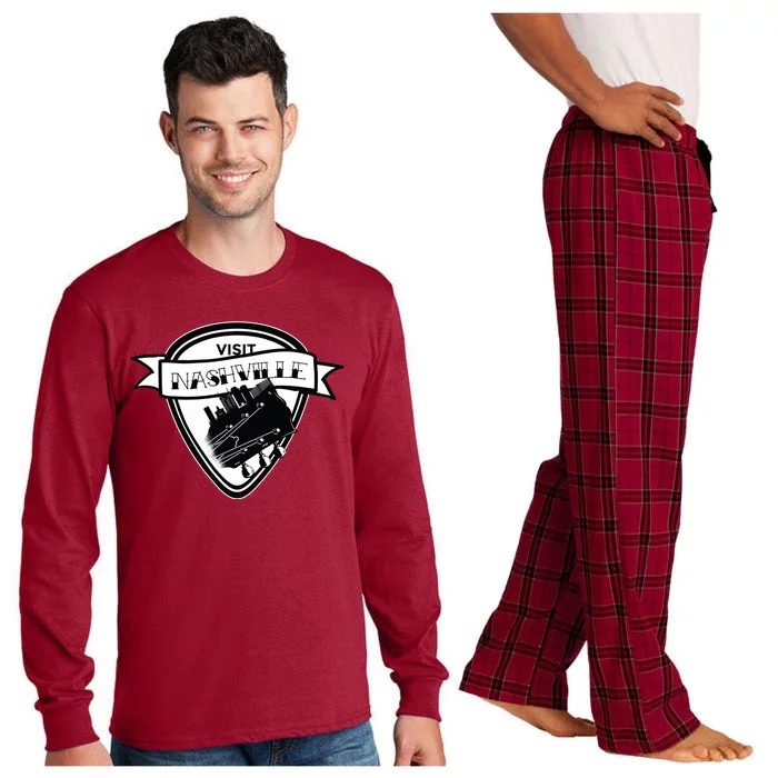 Visit Nashville Guitar Long Sleeve Pajama Set