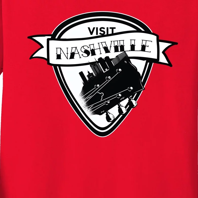 Visit Nashville Guitar Kids Long Sleeve Shirt