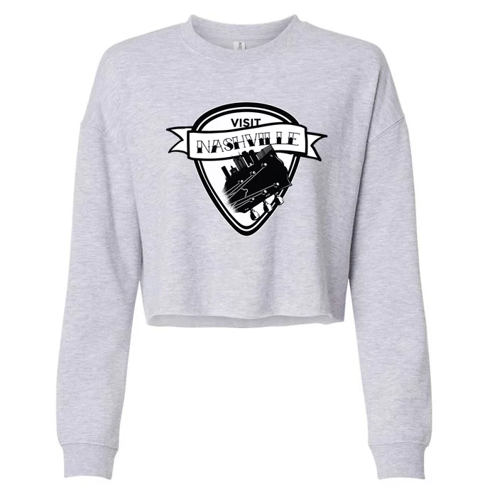 Visit Nashville Guitar Cropped Pullover Crew